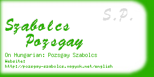 szabolcs pozsgay business card